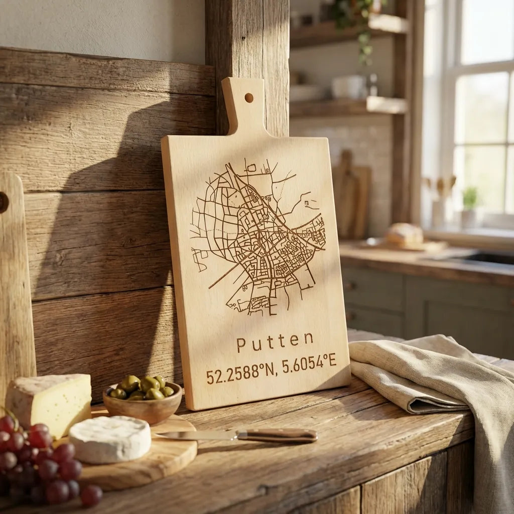 Stadskaart op hout: Het unieke alternatief voor een poster aan de muur