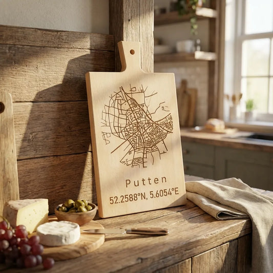 Stadskaart op hout: Het unieke alternatief voor een poster aan de muur