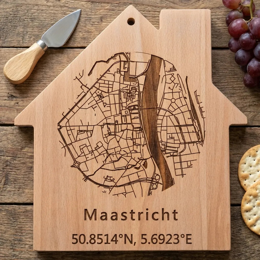Stadskaart op Huis-borrelplank