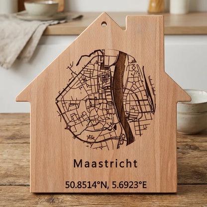 Stadskaart op Huis-borrelplank