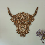 Houten wanddecoratie - 3D Schotse Hooglander