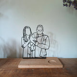 Lijntekening met houder en vaasje