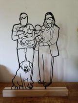 Lijntekening van foto met houder