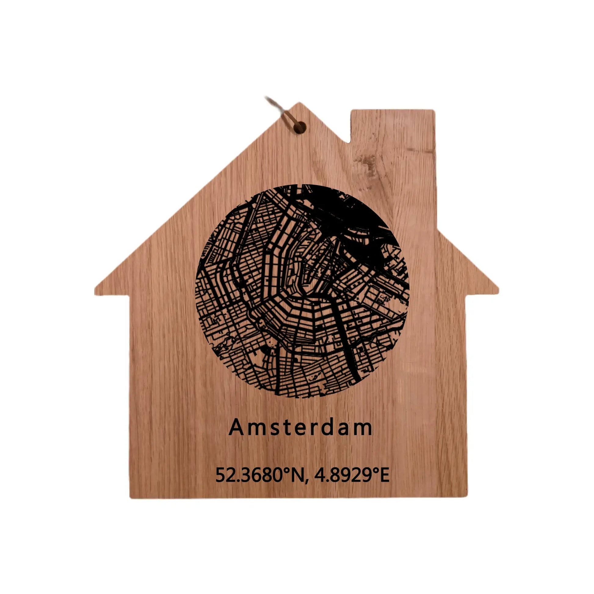 Borrelplank met plattegrond in de vorm van een huis