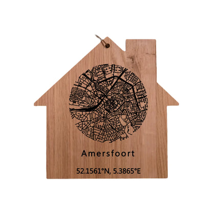 borrelplank met plattegrond van Amersfoort