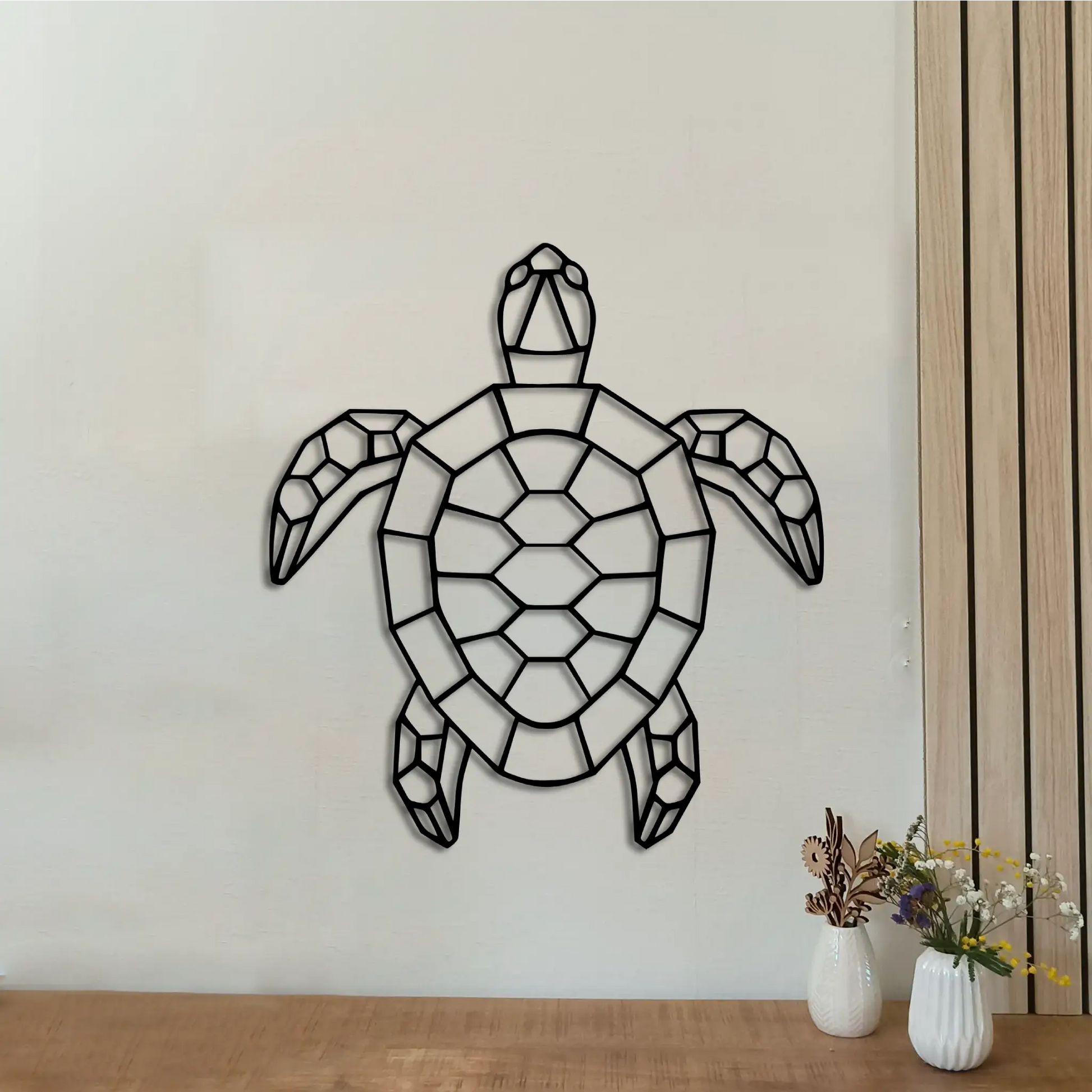 Geometrische Schildpad - Muurdecoratie - Leuk voor op de kinderkamer