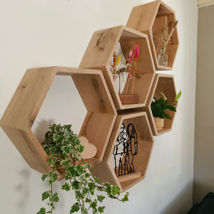 Houten eiken hexagons