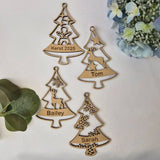 Houten kerstboom hanger met naam