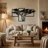 houten wanddecoratie drie luik acacia boom