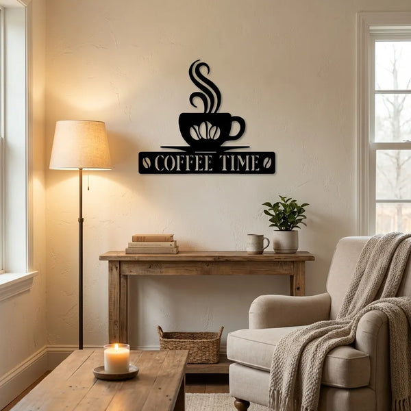 Houten wanddecoratie - Coffee Time - Muurdecoratie keuken en woonkamer