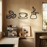 Houten wanddecoratie - Koffie 3-luik - Keuken en koffiehoek