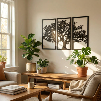 Houten wanddecoratie - Levensboom - 3 luik