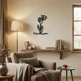 Houten wanddecoratie - Tulp - Tekening van hout