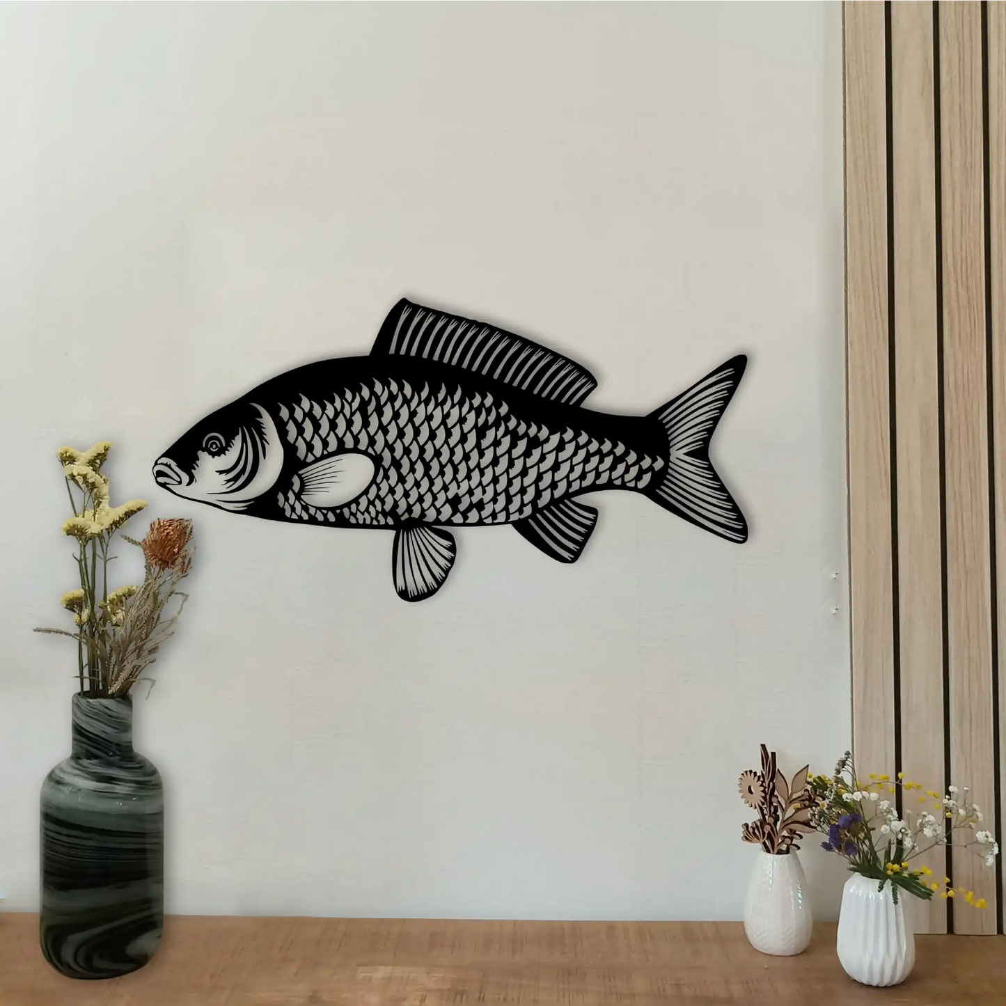 Houten wanddecoratie - Koi Karper