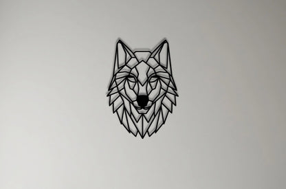 Houten wanddecoratie - Geometrische Wolf