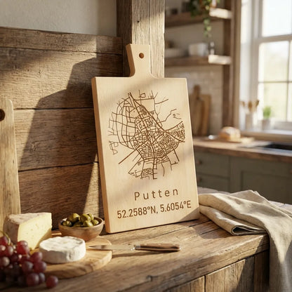 Stadskaart op borrelplank