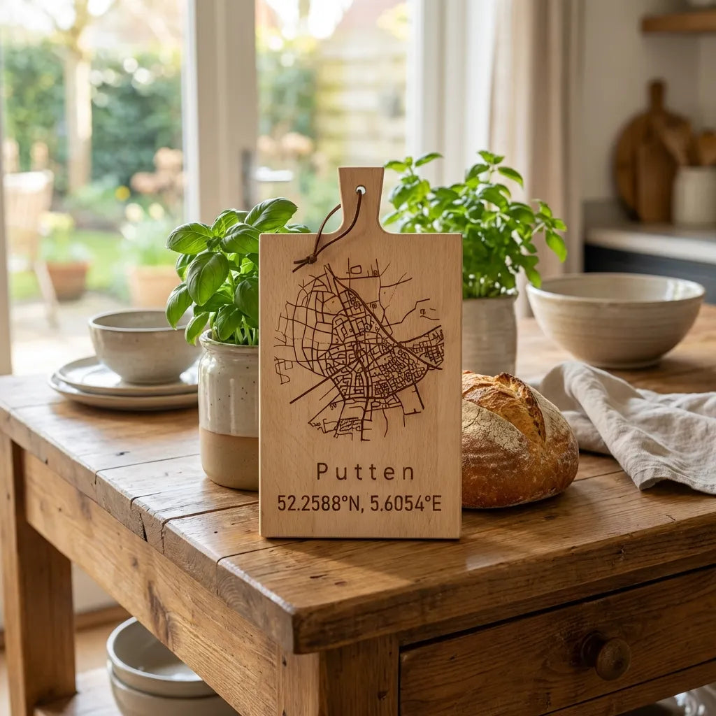 Stadskaart op borrelplank