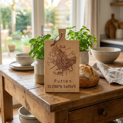 Stadskaart op borrelplank