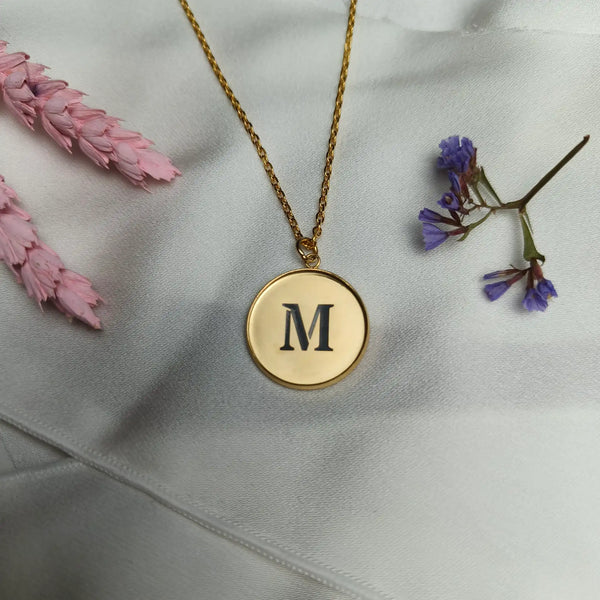 Ketting - Gold'n Medallion - Stainless Steel |  Gepersonaliseerd met Letter