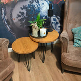 Set Ronde Salontafel - Eikenhout - 40cm en 50cm