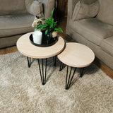 Set Ronde Salontafel - Eikenhout - 40cm en 50cm