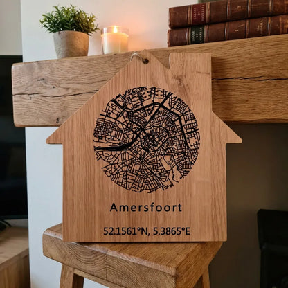 Stadskaart op Huis-borrelplank