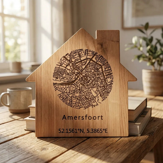 Stadskaart op Huis-borrelplank