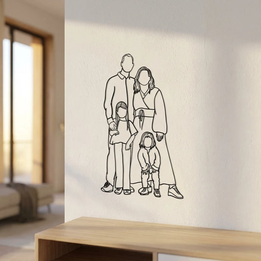 Unieke Uitgesneden Lijntekening van Hout - Persoonlijk Cadeau van Foto