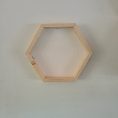 Houten Hexagons - Vurenhout - Klein - Houten Wanddecoratie