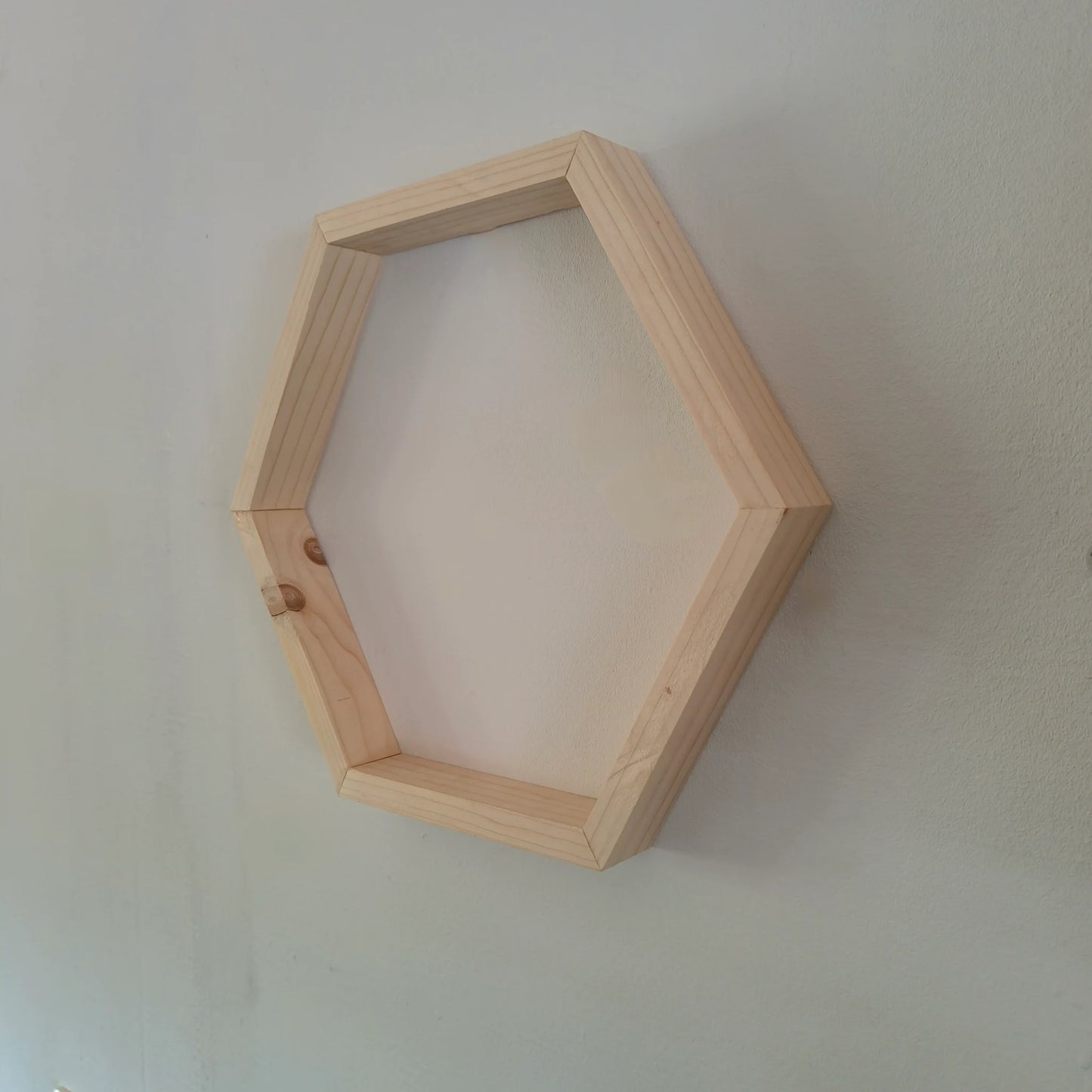 Houten Hexagons - Vurenhout - Klein - Houten Wanddecoratie