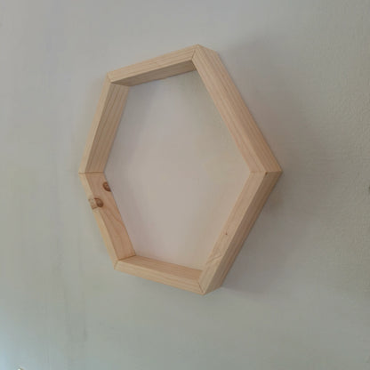 Houten Hexagons - Vurenhout - Klein - Houten Wanddecoratie